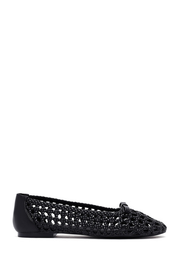 Derimod Women's Black Braided Ballerinas 25Sfd443729