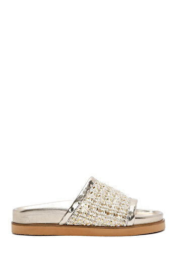 Derimod Women's Gold Braided Slippers 25Sfe210329