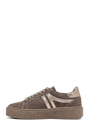 Derimod Women's Mink Lace-Up Thick-Soled Suede Leather Sneaker, Winter Sports Shoes 25Afd511110