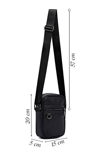 Derimod Ανδρική Μαύρη Τσάντα Messenger 25SBD3007FT