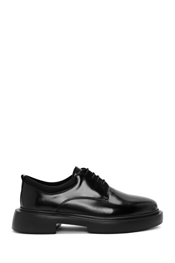 Derimod Men's Black Leather Thick Soled Casual Shoes 25Wfd621422