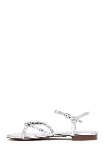Derimod Sandale Flip Flop pentru femei Silver Stone 25SFE482914