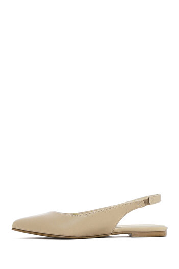 Derimod Women's Cream Open Back Summer Ballerina Shoes 25Sfe400118