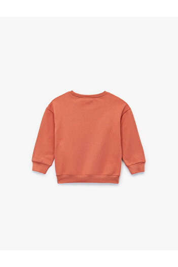 Koton Şardonlu Kaplan İşlemeli Uzun Kollu Bisiklet Yaka Sweatshirt