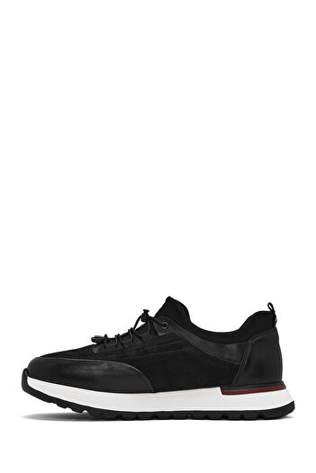 Derimod Men's Black Lace-Up Leather Sneaker 25Sfd 641114