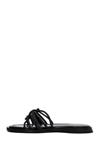 Derimod Papuci de damă din piele Black Stone 25SFD1829TS