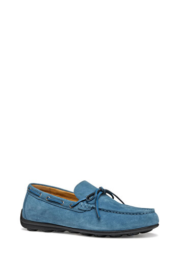 Geox Erkek Mavi U Spherica Ec16 B - Suede Süet Deri Casual Loafer U55HYB00022C4005