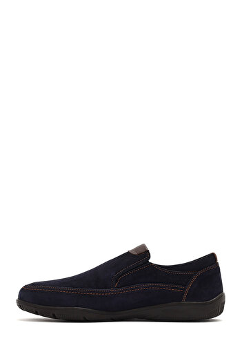 Derimod Men's Navy Blue Nubuck Leather Casual Loafer 25Sfd7112V3