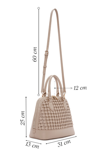Derimod Women's Mink Long Strap Knitted Shoulder Bag 25Sbd 282629