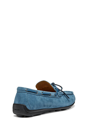 Geox Erkek Mavi U Spherica Ec16 B - Suede Süet Deri Casual Loafer U55HYB00022C4005