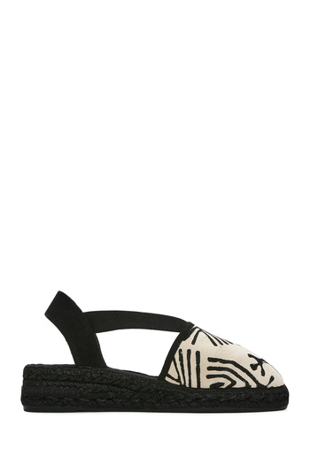 Derimod Kastamonu Stone Print Women's Black Patterned Espadrille 25Sfd20816F