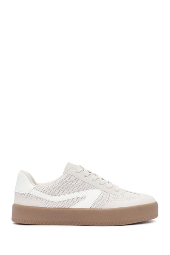 Derimod Kadın Bej Bağcıklı Kalın Tabanlı Sneaker 25SFD430514