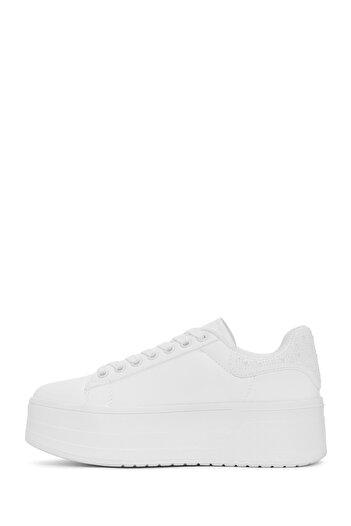Derimod Women's White Lace-Up Thick Sole Sneaker 25Sfd 430418