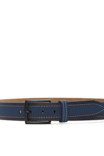 Derimod Ανδρική δερμάτινη ζώνη Navy Blue 000A2D1228218