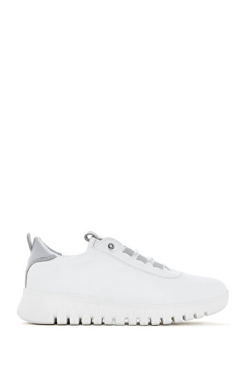 Derimod Γυναικείο δερμάτινο sneaker με κορδόνια σε λευκό χρώμα 25SFD501918