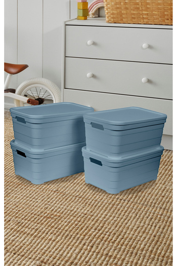 Nesto Home 4'lü Set Çok Amaçlı Renkli Kutu Kapaklı Ofis Organizeri 4x10,8 litre
