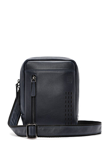 Derimod Ανδρική δερμάτινη τσάντα Messenger Navy Blue 24WBD360518
