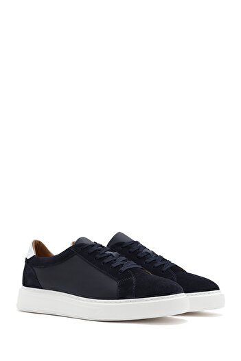 Derimod Erkek Lacivert Bağcıklı Deri Sneaker 25SFD613014