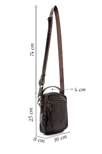 Derimod Men's Brown Leather Messenger Bag 24Wbd3603Ft