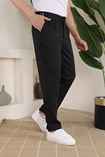 Gökyüzü Moda Men's Double Leg Side Buckle Cord Patterned Old Money Trousers