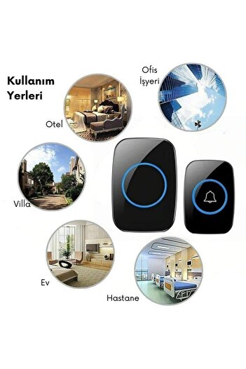 SONEX Uzaktan Kumandalı Kapı Zili - Su Geçirmez Koruyucu Kapak