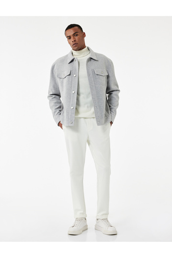 Koton Pocket Detailed Folded Leg Relaxed Cut Waist Lace up Trousers