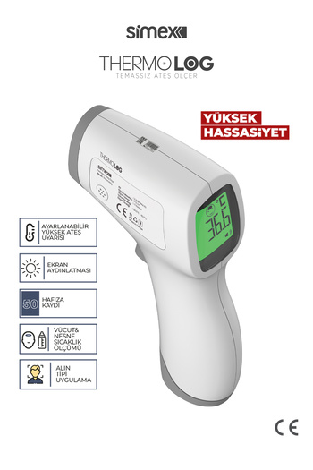 Simex Thermolog Ateş Ölçer Temassız Vücut ve Alından Termometre