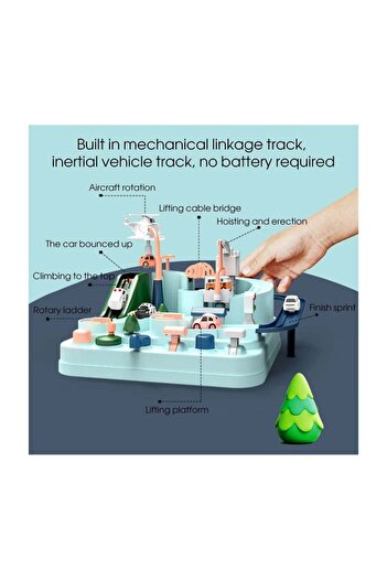 COOYA Car Rescue Adventure Toys for 3+,Race Car Tracks for Boys and Girls,City Rescue Toy Set(Macaron)