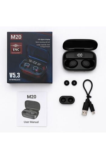 Generic M20 Bluetooth Kulalklık Şarz Göstergeli