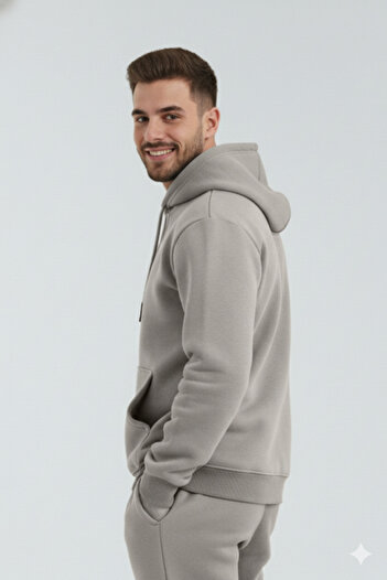 OXVİN Φούτερ Fleece Hooded Puff - Kangaroo Pocket, 3 Thread - ORIGINAL MOLD