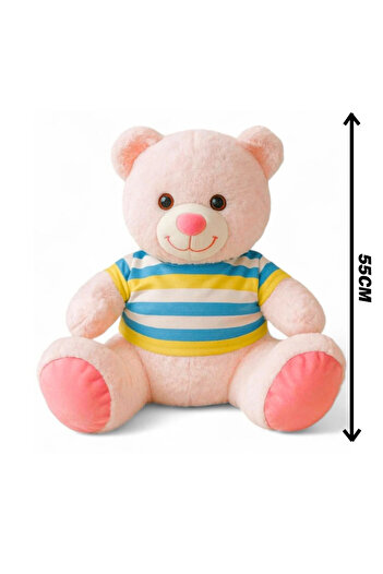 POLLYTOYS PELÜŞ OYUNCAKTA DÜNYA MARKASI Elbiseli Ayıcık Peluş 55 cm – Tatlı & Şık Hediye Oyuncak