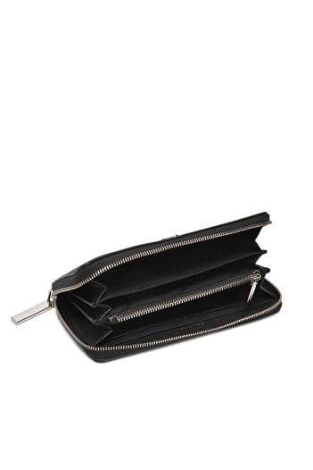 Calvin Klein Ck Re-Lock Large Zip Around Siyah Kadın Cüzdan