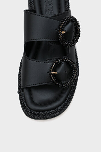 Capone Outfitters Γυναικείες παντόφλες Marla Comfort με διπλή πόρπη με σφήνα τακούνι