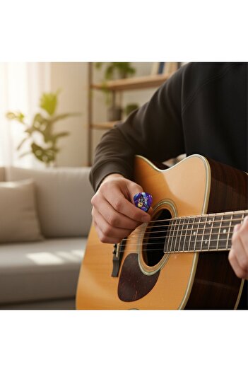 cantekin Gitar Pena 6 Adet 0.71mm Rock Star Elektro Baskılı Gitar Penası Özel Tasarım