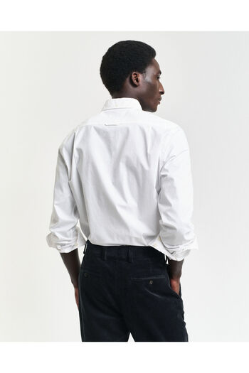 Gant Cămașă albă pentru bărbați, slim fit, cu guler cu nasturi