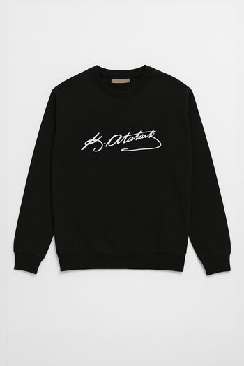 MARKAPIA Men's Ataturk Signed Black Sweatshirt