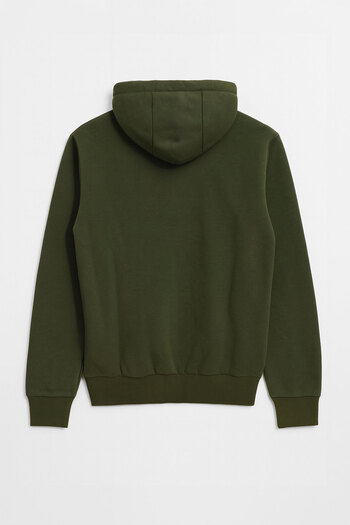 MARKAPIA Men's Zippered Hooded Khaki Sweatshirt with Fleece Inside
