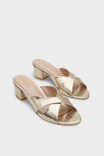 Capone Outfitters Taya Medium Heeled Cross Strap Women's Slippers