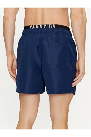 Calvin Klein Çift Bel Detaylı Deniz Şortu Belden Bağlamalı Mayo Short KM0KM00992C7E Erkek MAYO SHORT