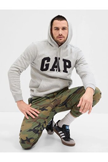 GAP Ανδρικό φούτερ με κουκούλα V-Heritage Logo Po 850834 ΓΚΡΙ