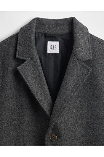 GAP V-Top Coat 791204 Relaxed Palto Palto Trençkaşe Erkek Ceket GRİ