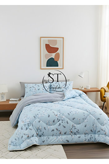 Shopyteks Çift Kişilik Çiçekli Welsoft Yorgan Çift Taraflı 195x215