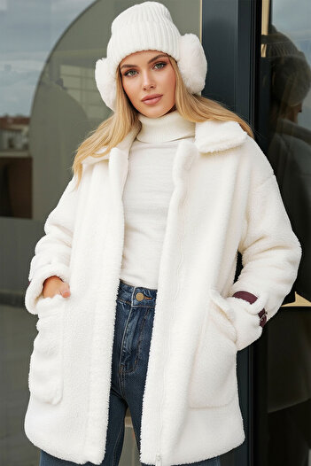 Bigdart 5206 Γυναικείο βελούδινο παλτό Oversize - Plum