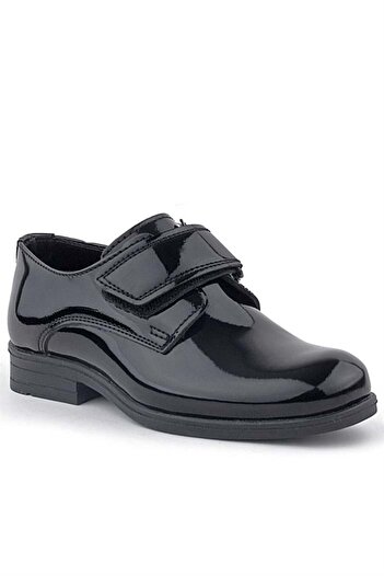 Rakerplus Black Patent Leather Velcro Oxford Children's School Shoes