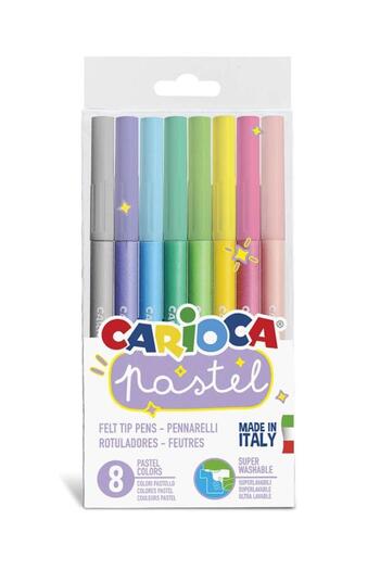 CARIOCA Set of 8 Pastel Colors Super Washable Crayons