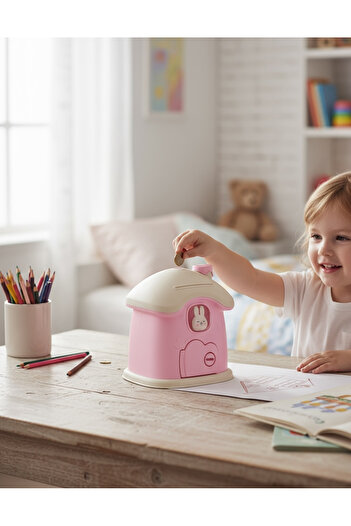 EVSTYLE Pink House Piggy Bank