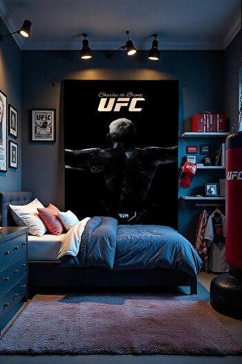 FG Store UFC Charles Oliveira Temalı Dijital Baskılı Duvar Örtüsü Duvar Halısı