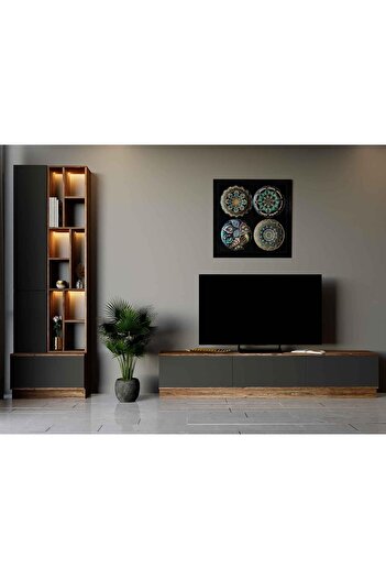 Stylish Home طقم طاولات من 11 قطعة بني ورمادي - SH61