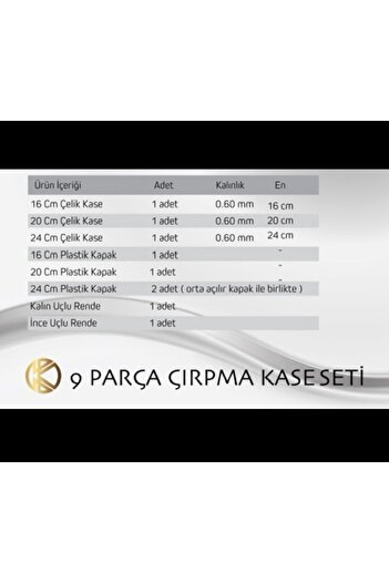 Arsel Premium 9 Parça Çırpma Kase Seti