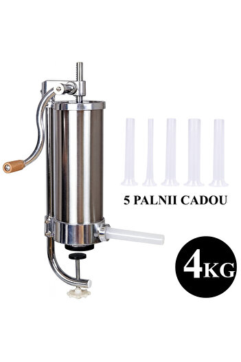 BLMAG Sausage filling machine, vertical, 4 kg, stainless steel, 5 hoppers, vice clamp